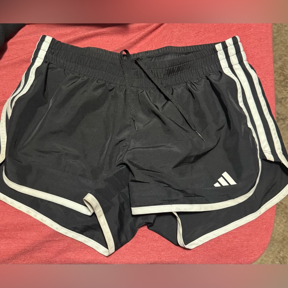 Adidas Women's Black and White Athletic Shorts
